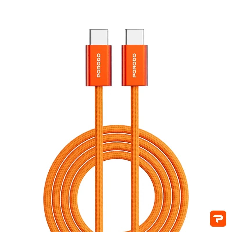 کابل Porodo High-Speed USB-C Braided Cable – Orange