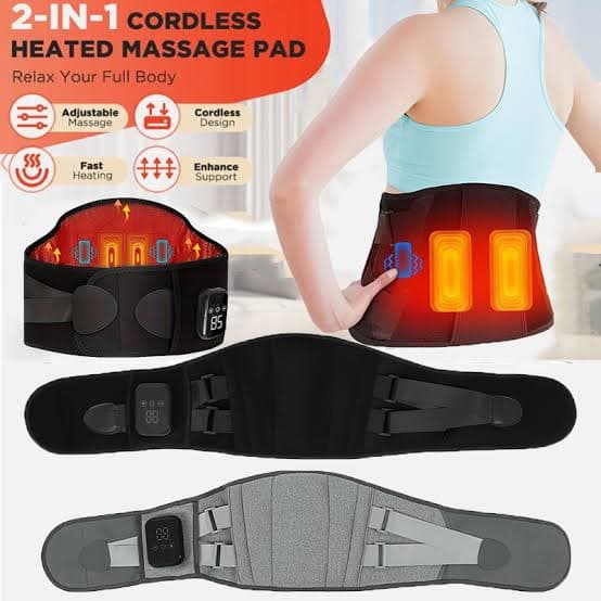 کمربند ماساژور بادی حرارتی کمر Rechargeable Heating Massage Belt با باتری شارژی و گرمایش هوشمند — تصویر ۳