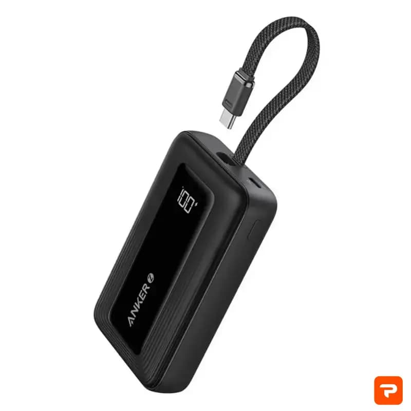 پاوربانک انکر ۱۰۰۰۰ mAh مدل A1688 – شارژ سریع ۳۰W با کابل USB‑C داخلی