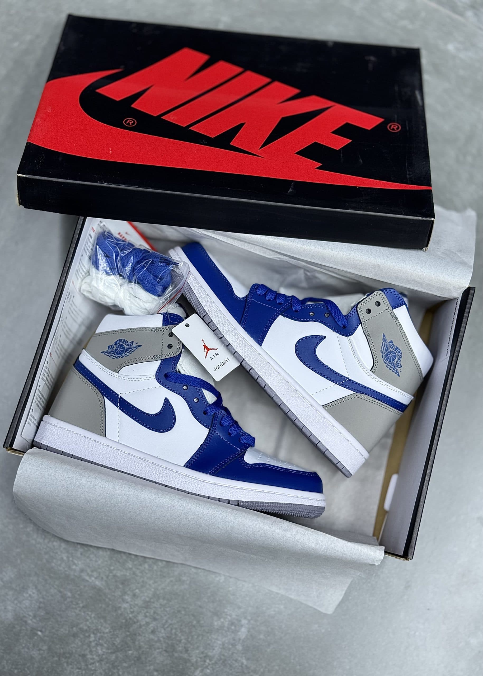 | نایک جردن ساقدار بلو گری | NIKE JORDAN 1 HIGE BLUE GRAY — تصویر ۳