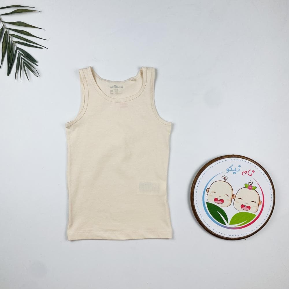 تاپ حلقه ای طرح ساده یقه گرد کرمی رنگ