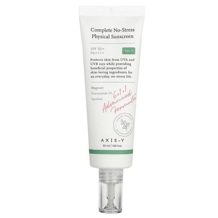 ضد آفتاب فیزیکی حاوی نیاسینامید Axis-Y مدل No Stress SPF50 حجم ۵۰ میل