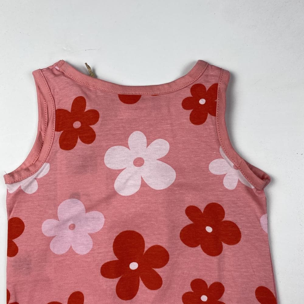 تاپ دخترانه حلقه ای طرح گل گلی گره ای صورتی رنگ — تصویر ۳