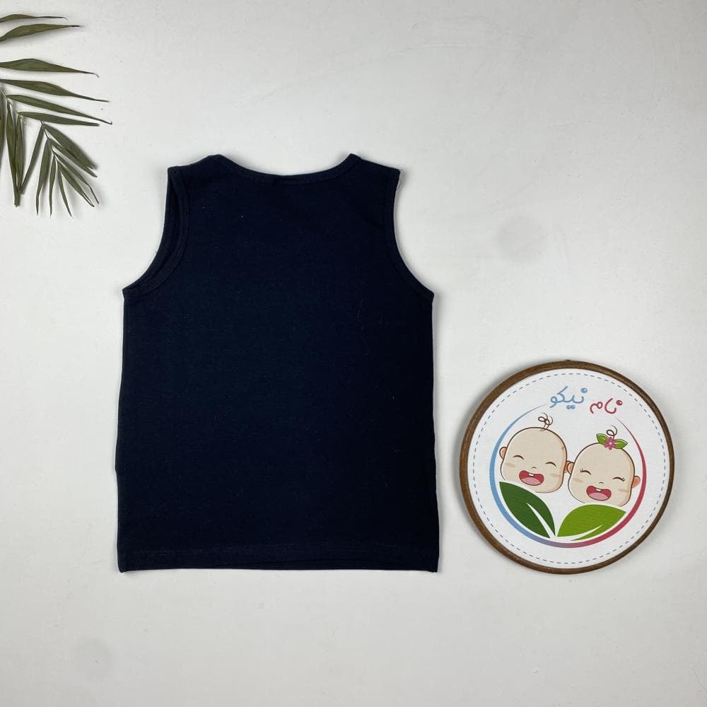 تاپ پسرانه حلقه ای طرح عروسک زرد یقه گرد مشکی رنگ — تصویر ۲