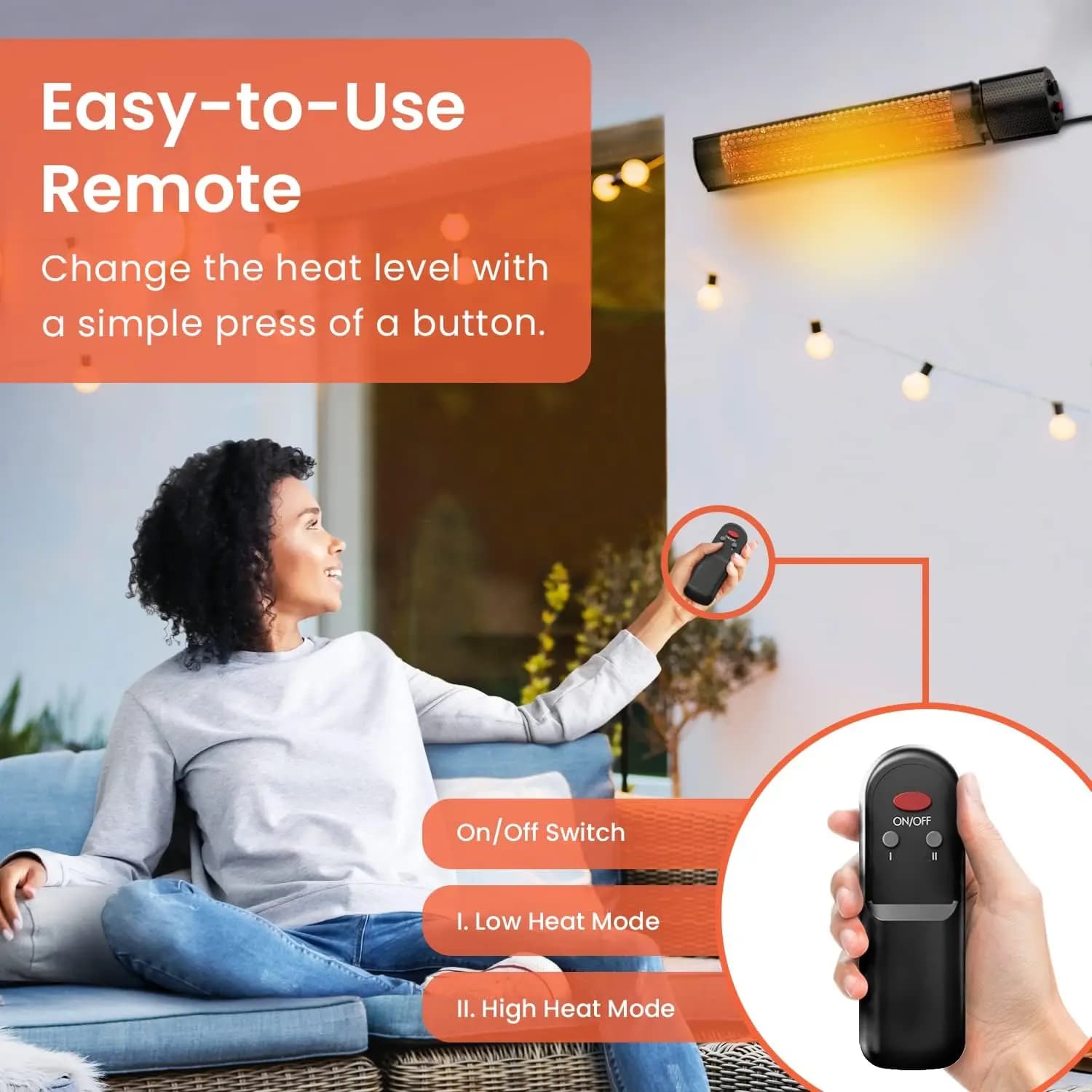 هیتر مادون قرمز دیواری پروبریز Pro Breeze 2000W — تصویر ۴