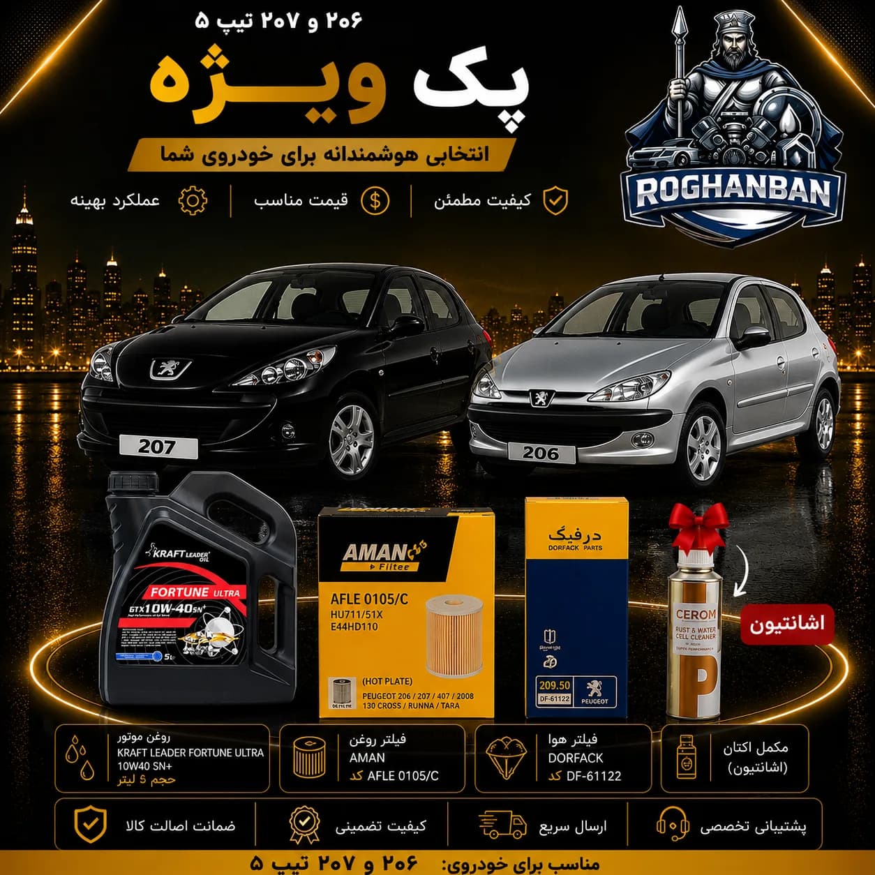 پک ویژه تعویض روغن 206 و 207 تیپ 5 — تصویر ۲