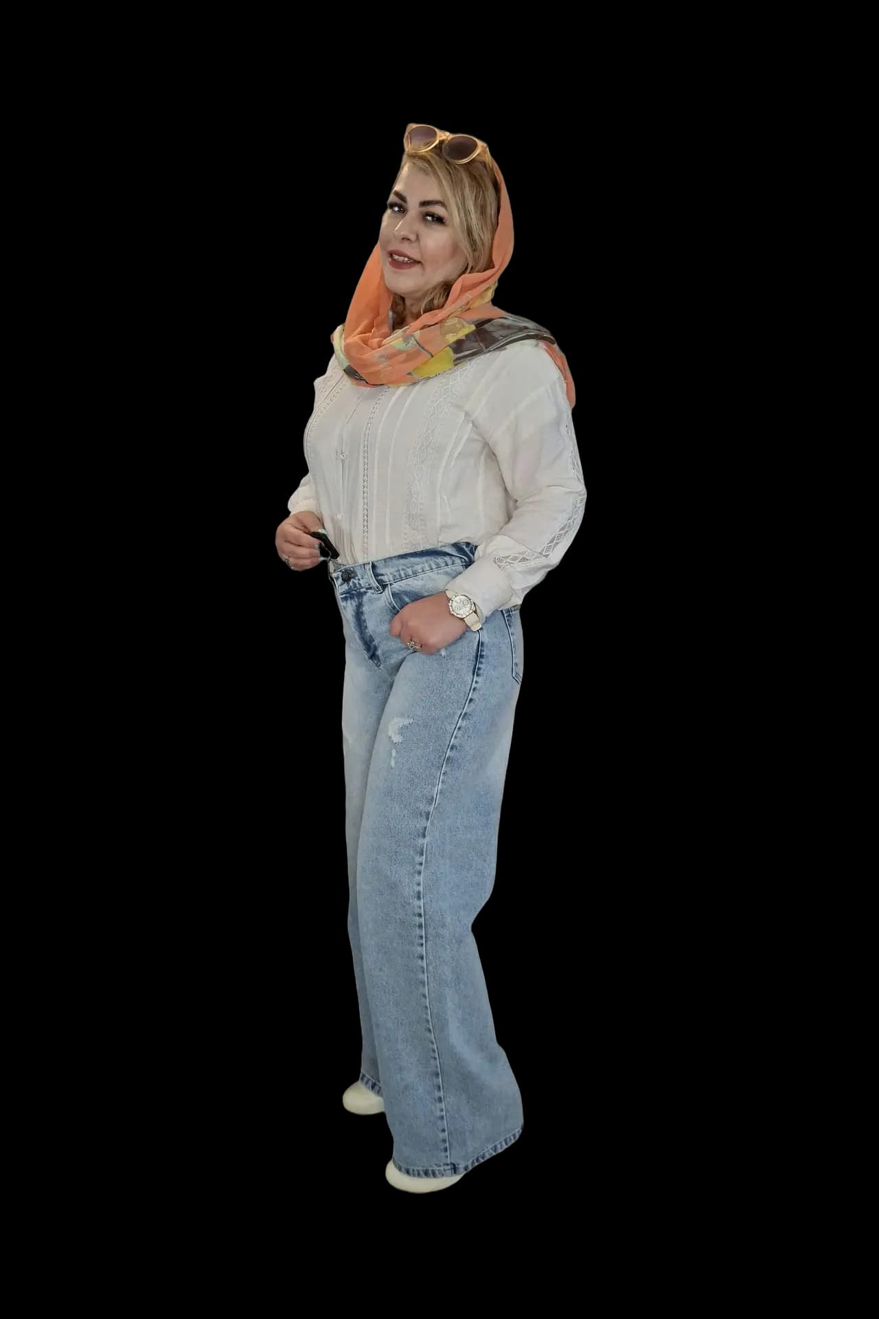 شلوار بگ زنانه آبی یخی — تصویر ۲