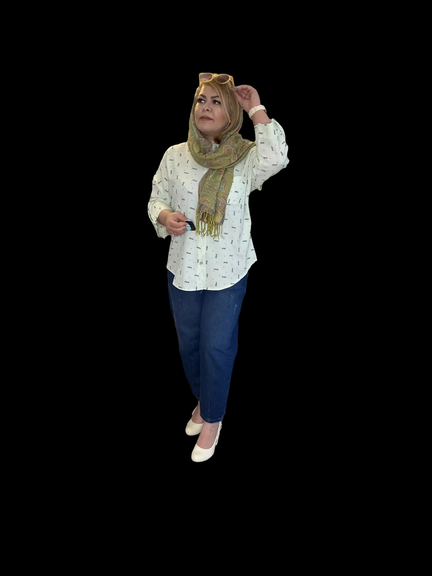 شومیز زنانه میو میو سبز کم‌رنگ — تصویر ۳