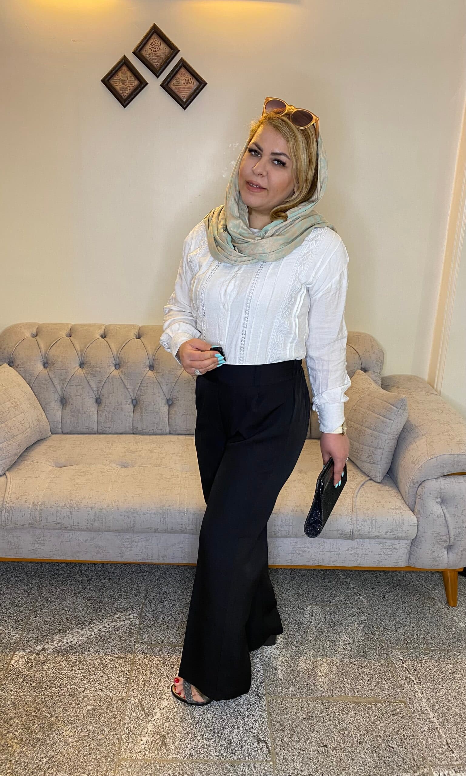 شلوار نیم‌بگ کرپ مازراتی مشکی قد ۱۰۰ — تصویر ۲