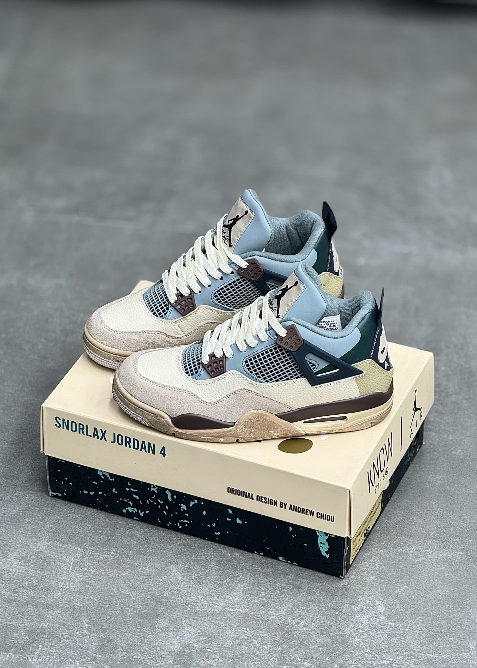 جردن 4 jordan اسنور لاکس| نایک جردن 4 مشکی نقره ای | NIKE AIR JORDAN 4 RETRO FEAR SNORLAX