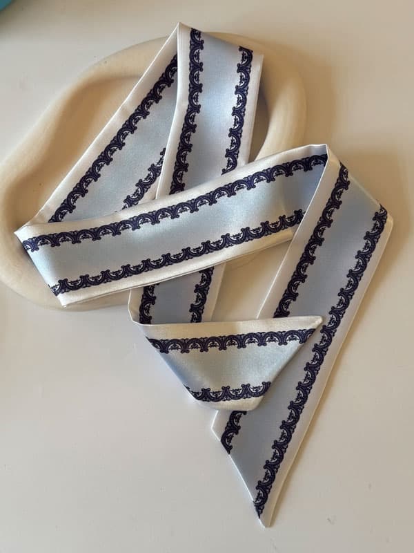 باندانا تویلی اسکارف آبی حاشیه سرمه ای