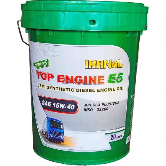 روغن موتور دیزلی ایرانول تاپ انجین 15W40 یورو ۵ سطلی ۲۰ لیتری