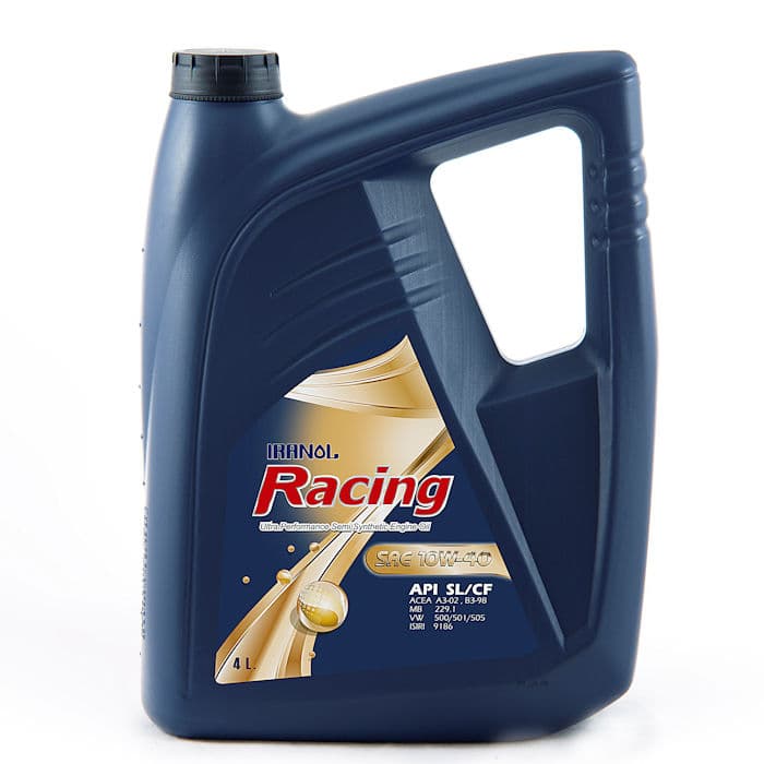 روغن موتور ایرانول ریسینگ پلاستیکی و قوطی 10W40 حجم 4 لیتر