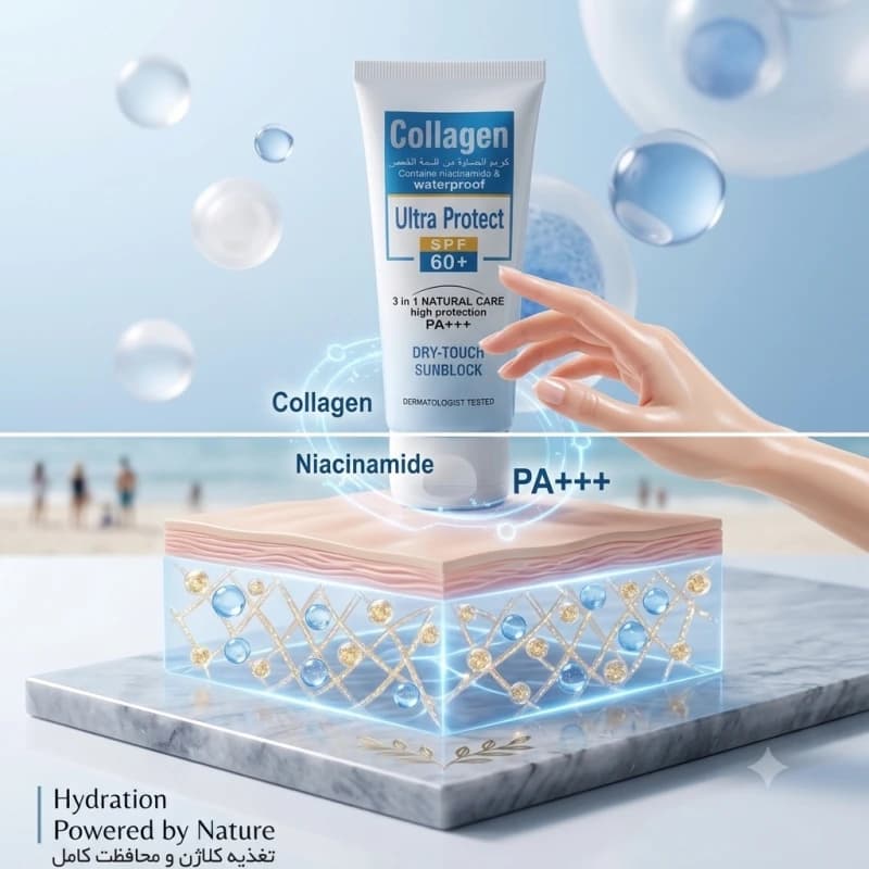 کرم ضد آفتاب و روشن‌کننده کلاژن SPF 60+ (حاوی نیاسینامید) کاترین — تصویر ۲