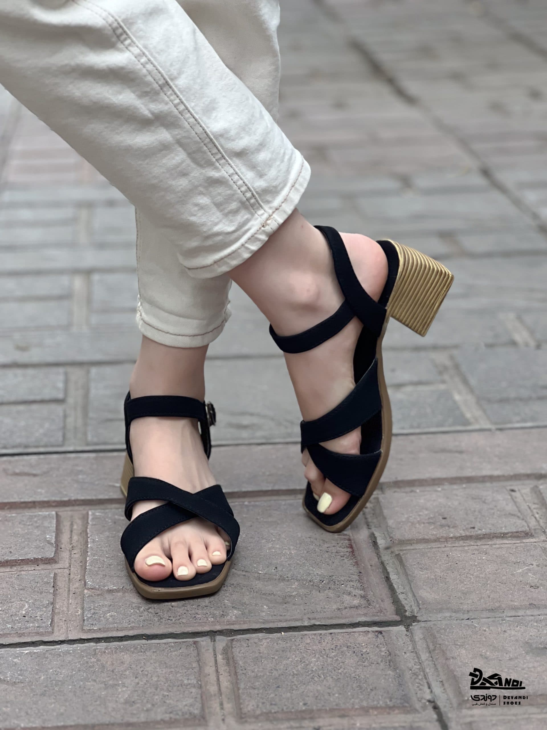 صندل پاشنه زنانه زارا – مشکی — تصویر ۲