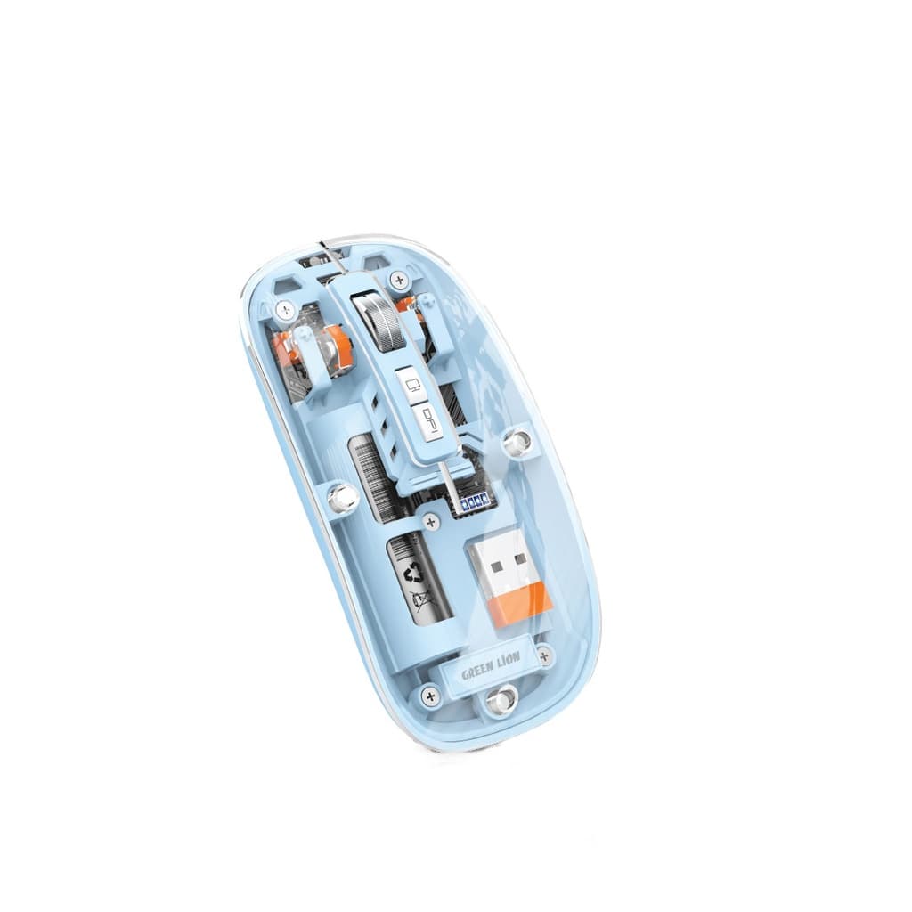 ماوس بیسیم شفاف گرین لاین مدل Green Lion Transparent Mouse 2 با DPI قابل تنظیم تا 2400 — تصویر ۳