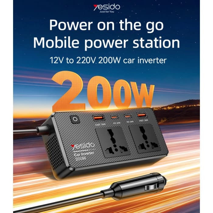 اینورتر 200w وات یسیدو مدل yesido VC07 12V To 200W — تصویر ۲