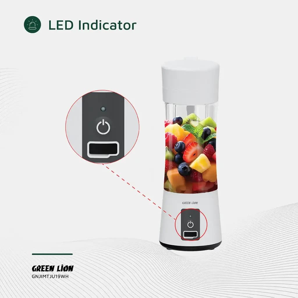 شیکر شارژی گرین لاین مدل JUICE MATE GL-JU19 | ظرفیت 380 میلی لیتر — تصویر ۳