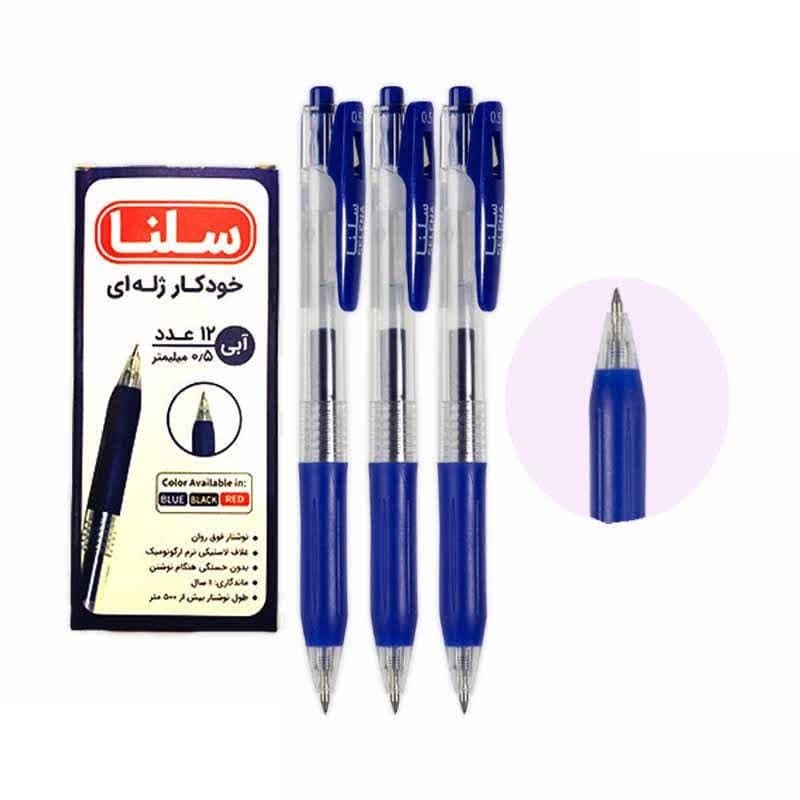 خودکار آبی فشاری ژله ای نوک 0.5 سلنا