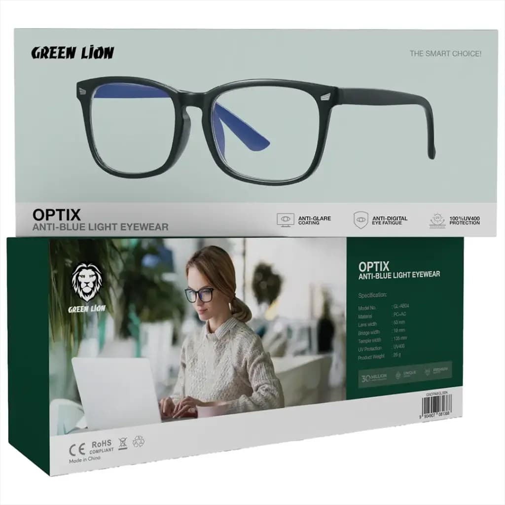 عینک ضد نور آبی Green Lion Optix مدل GNOPABGLSBK — تصویر ۴