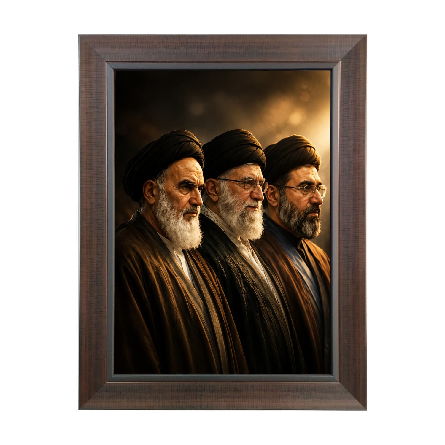 تابلوی چاپ فلز سه رهبر ایران 42*55 سانتی متر