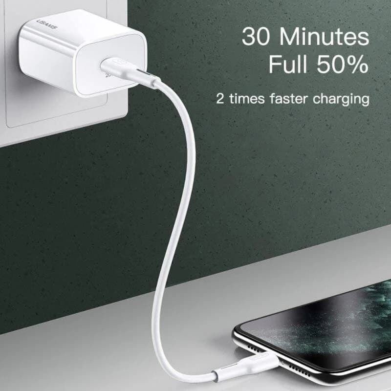 شارژر دیواری USAMS CC118 | توان 20 وات، USB-C و شارژ سریع PD 3.0 — تصویر ۵