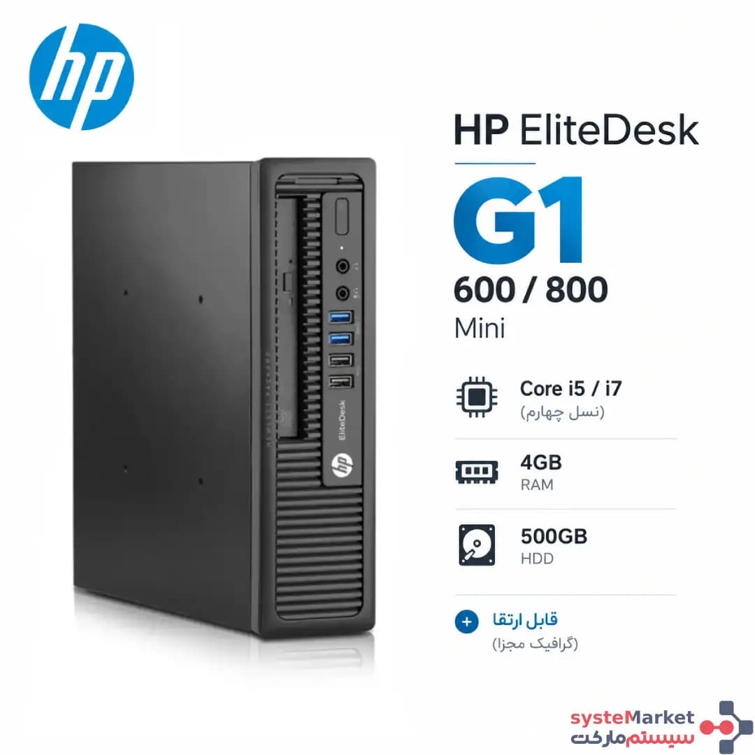 مینی کیس HP EliteDesk 600/800 G1 استوک با پردازنده i5 و i7 نسل چهارم