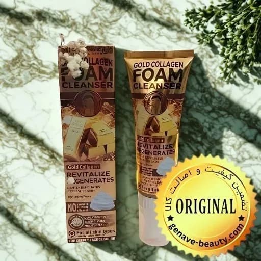 فوم شوینده براش دار کلاژن طلا وکالی (آبرسان) WOKALI — تصویر ۵