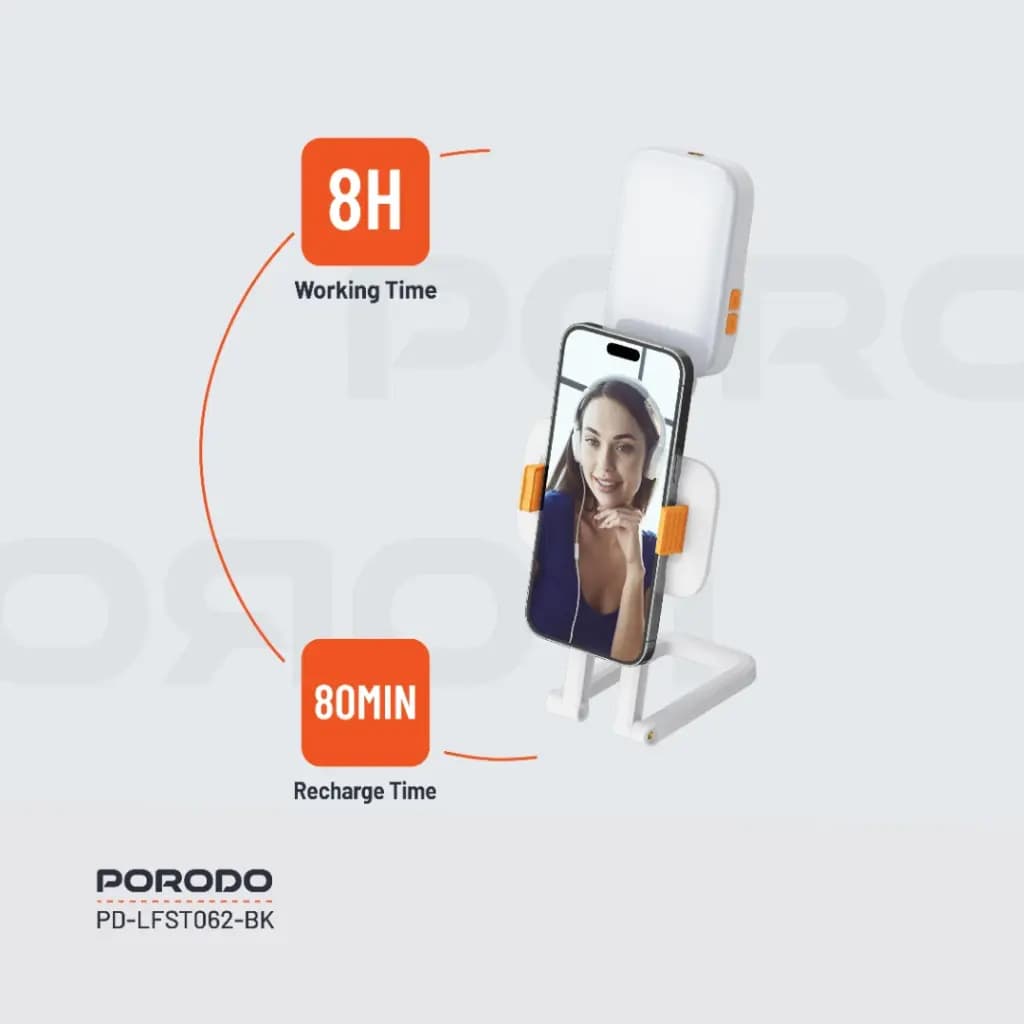 چراغ چند حالته رومیزی پرودو مدل PDLFST062BK | باتری 1000mAh، دمای رنگ 2500 تا 6000K — تصویر ۵