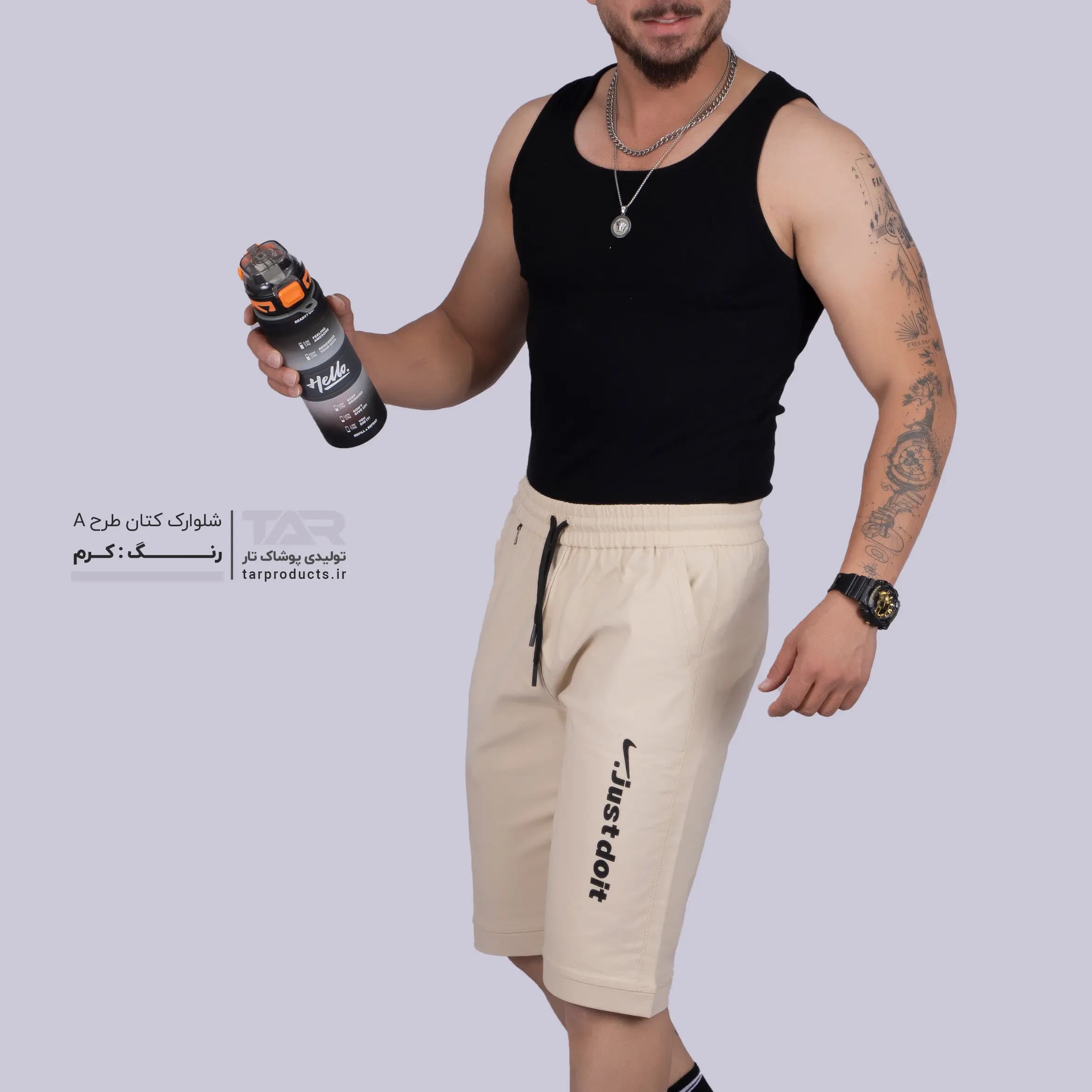 شلوارک کتان (بنگال پنبه) طرحA — تصویر ۶