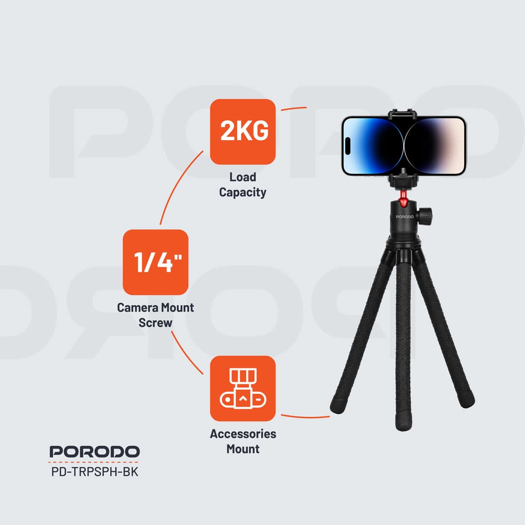 پایه نگهدارنده موبایل و تبلت پرودو مدل PD-TRPSPH-BK — تصویر ۴