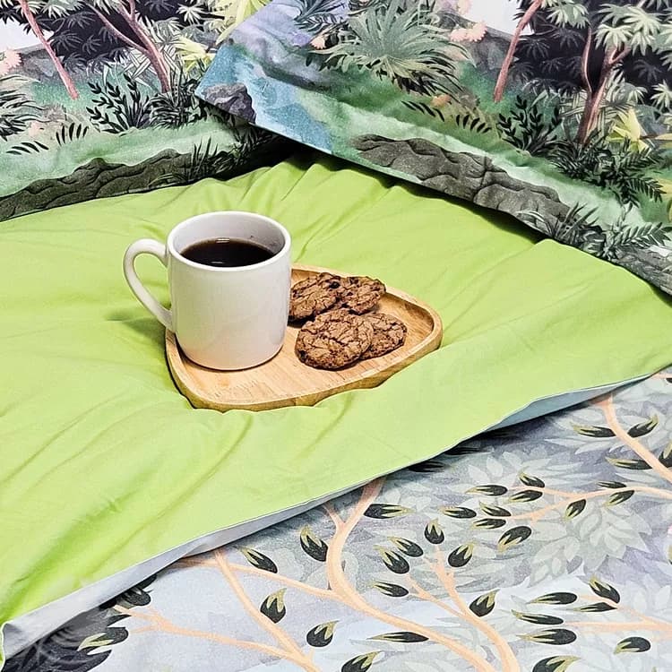 سرویس كاور لحاف، ملحفه کشدار دو نفره طرح بهشت سبز، ۴ تکه — تصویر ۳