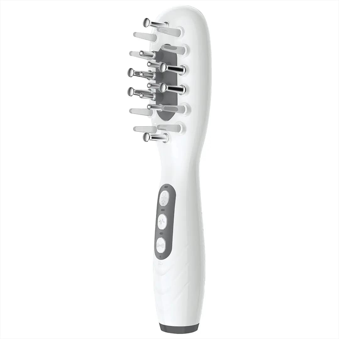 شانه ماساژور پوست سر پرودو با نور درمانی و مخزن روغن مدل PORODO Light Therapy Scalp Massager Comb PDLFSTF1
