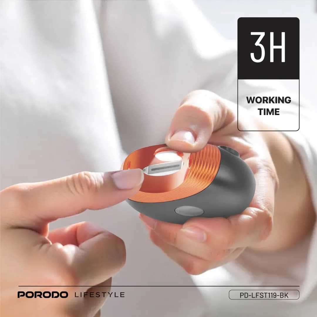 ست ناخن گیر برقی پرودو Porodo All in one Nail Trimmer Set PDLFST119 دستگاه سوهان و پولیش ناخن شارژی — تصویر ۵