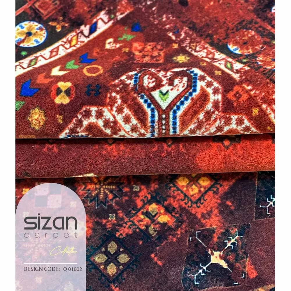 فرش ماشینی سیزان کد Q 01802 سایز 6 متری — تصویر ۳