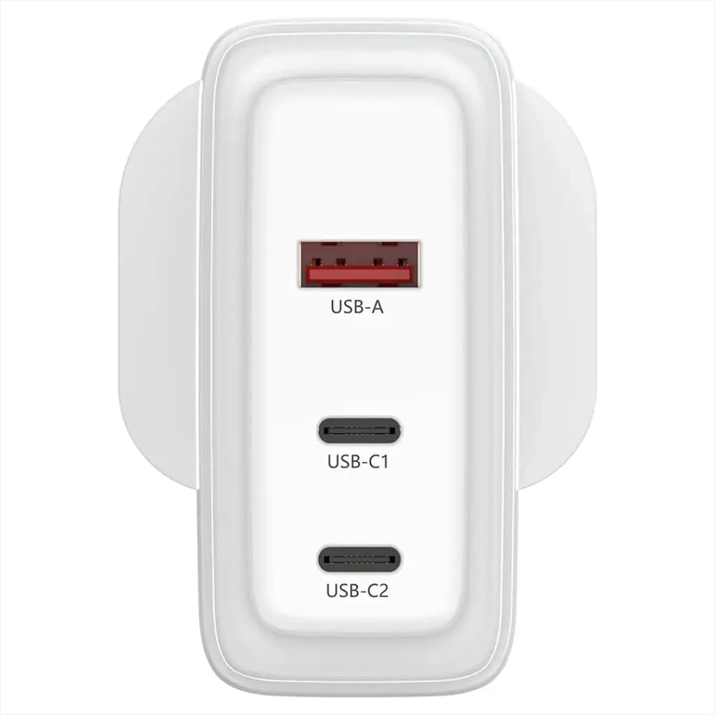 شارژر دیواری پاورولوژی مدل Powerology Lunex Series Fast Charging Adapter PD 100W PWFC1029BWH | شارژر 3 پورت GaN با PD 100W — تصویر ۶