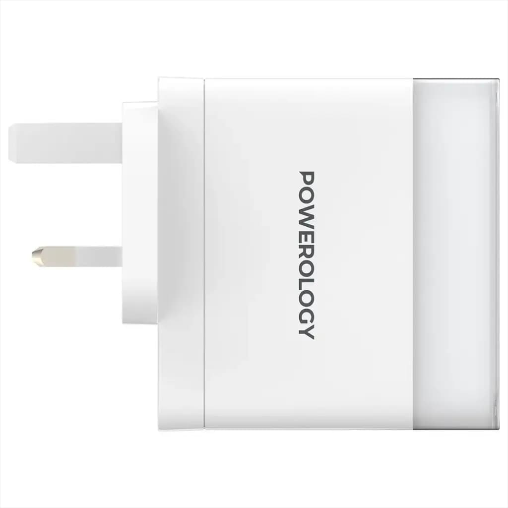 شارژر دیواری پاورولوژی مدل Powerology Lunex Series Fast Charging Adapter PD 100W PWFC1029BWH | شارژر 3 پورت GaN با PD 100W — تصویر ۴