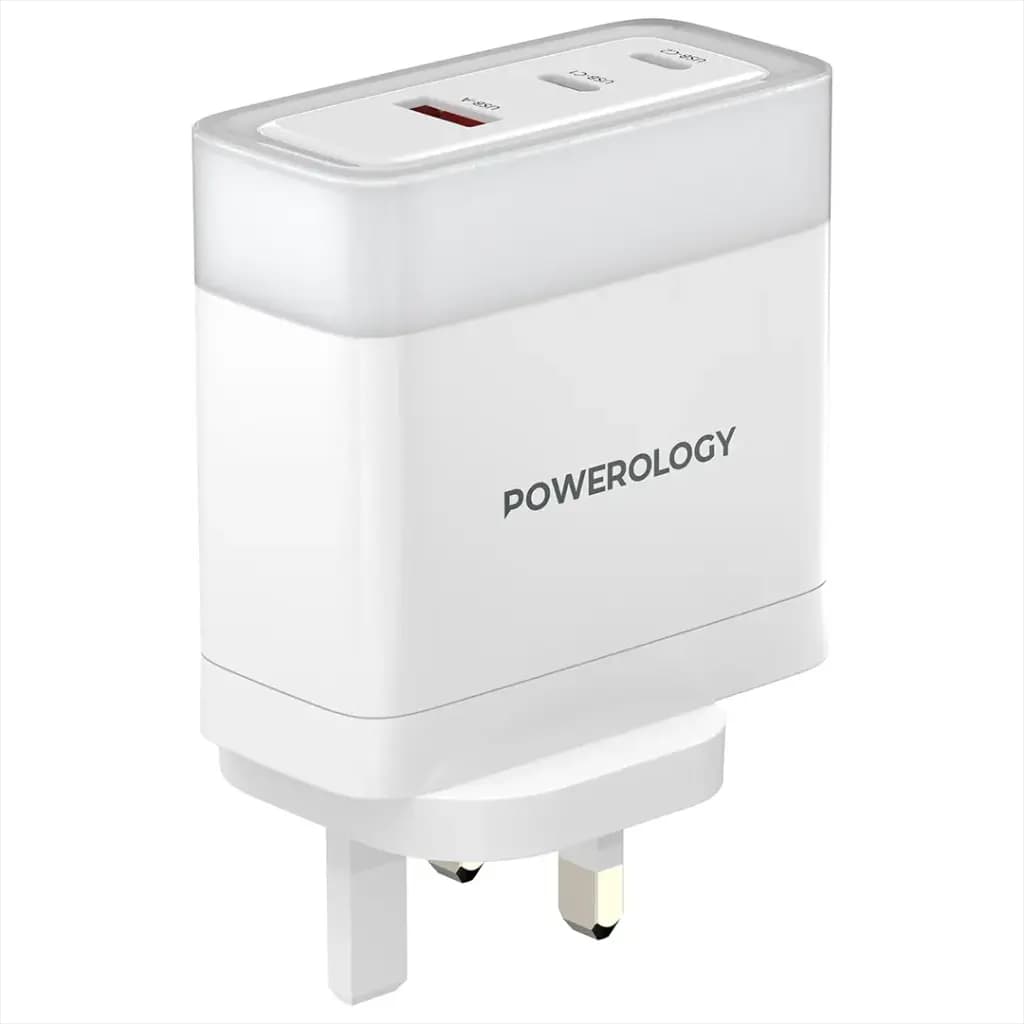 شارژر دیواری پاورولوژی مدل Powerology Lunex Series Fast Charging Adapter PD 100W PWFC1029BWH | شارژر 3 پورت GaN با PD 100W — تصویر ۷
