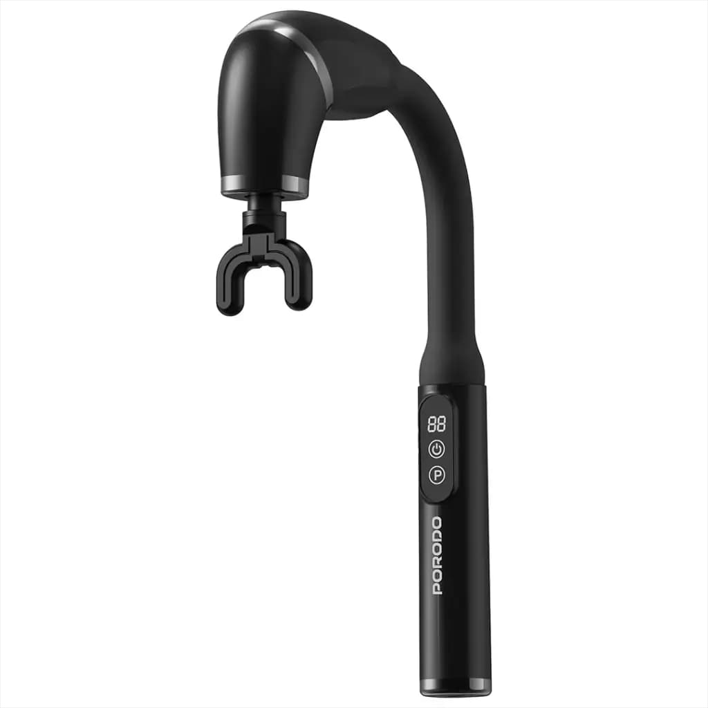 ماساژور تفنگی عمیق پرودو مدل Porodo U-Shaped Handle 4-Head Deep Massager PD-LFSTH021BK