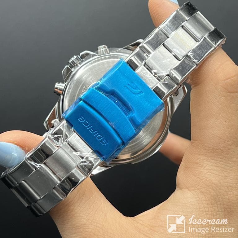 ساعت مردانه کاسیو ادیفایس سه موتوره صفحه سبزجهان نماقاب مشکی بابنداستیل نقره ای casio — تصویر ۸