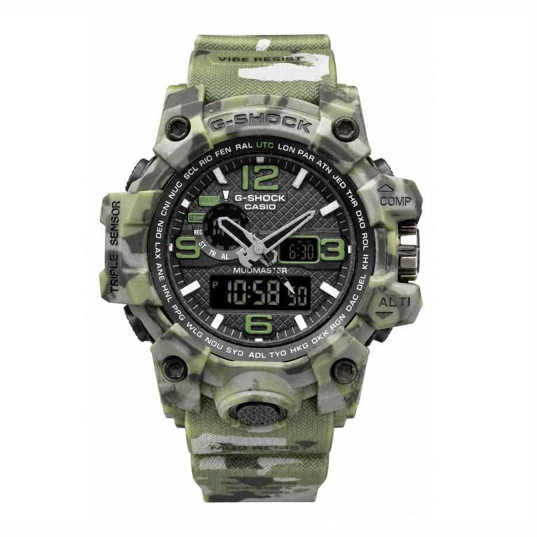 ساعت مردانه کاسیو جی شاک دو زمانه سبز چیریکی CASIO GSHOCK