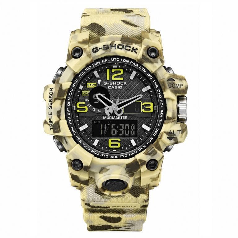 ساعت مردانه کاسیو جی شاک دو زمانه خاکی چیریکی CASIO GSHOCK