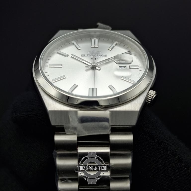 ساعت مچی مردانه الگانس سویوسا صفحه نقره ای با بند استیل نقره ای ELEGANCE 8045G — تصویر ۳