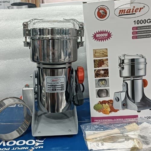 آسیاب صنعتی مایر مدل MN2025 ظرفیت ۱۰۰۰ گرم با تیغه طلایی و قدرت ۸۰۰۰ وات