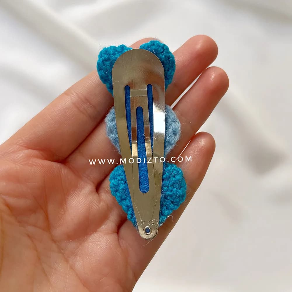گیره مو بافتنی مدل قلب مروارید دار — تصویر ۸