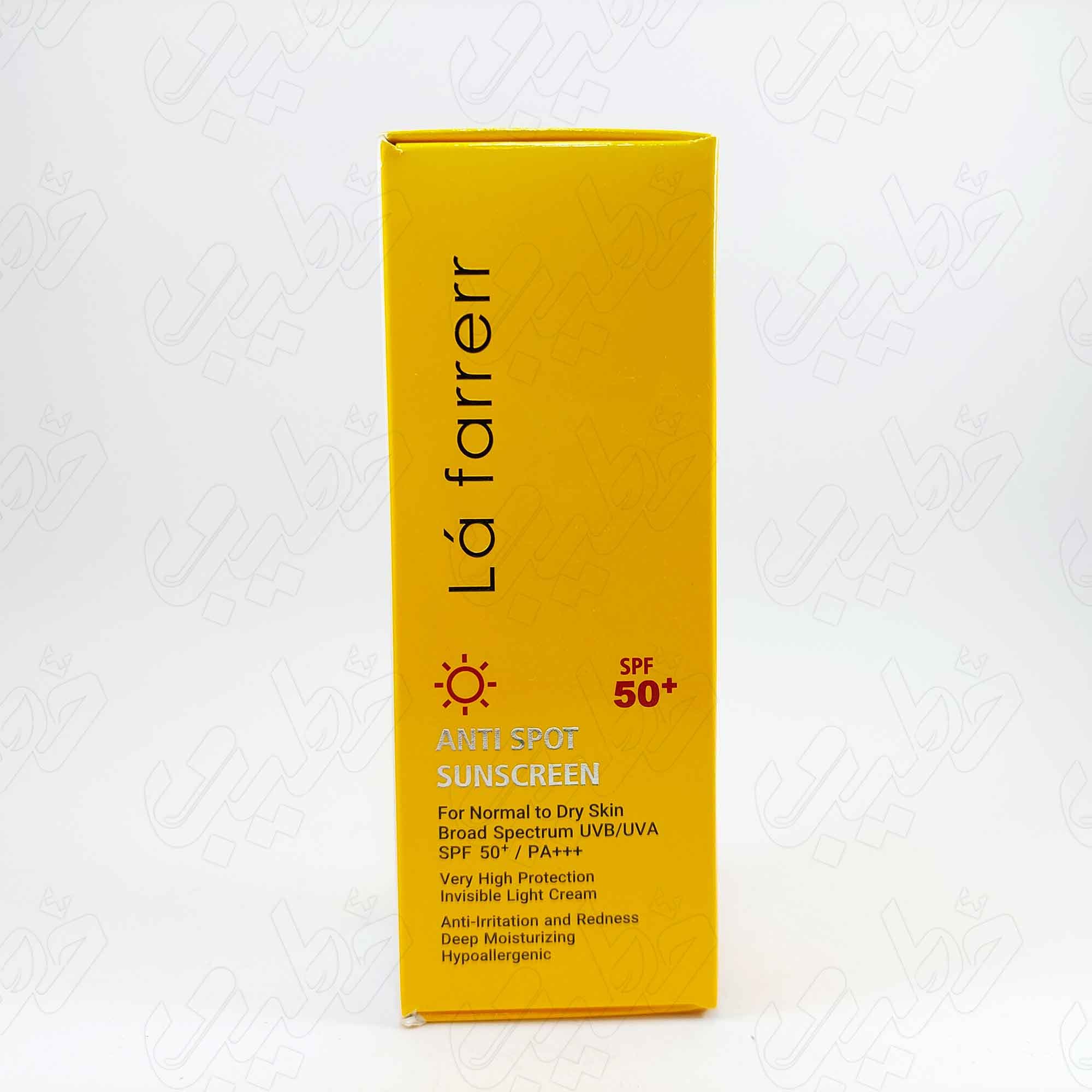 کرم ضدآفتاب ضدلک پوست خشک و معمولی بی رنگ spf50 لافارر