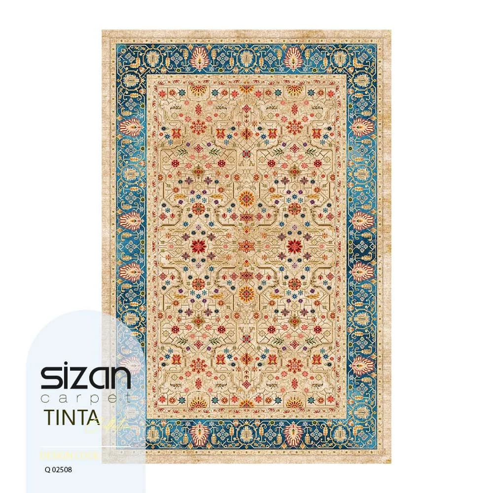 فرش ماشینی کلکسیون تینتا طرح برلیان کد Q 02508