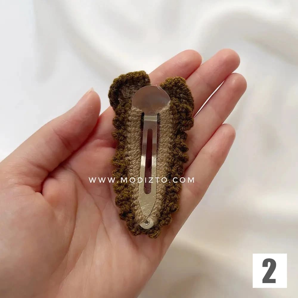 گیره مو بافتنی پاپیون مروارید دار — تصویر ۷