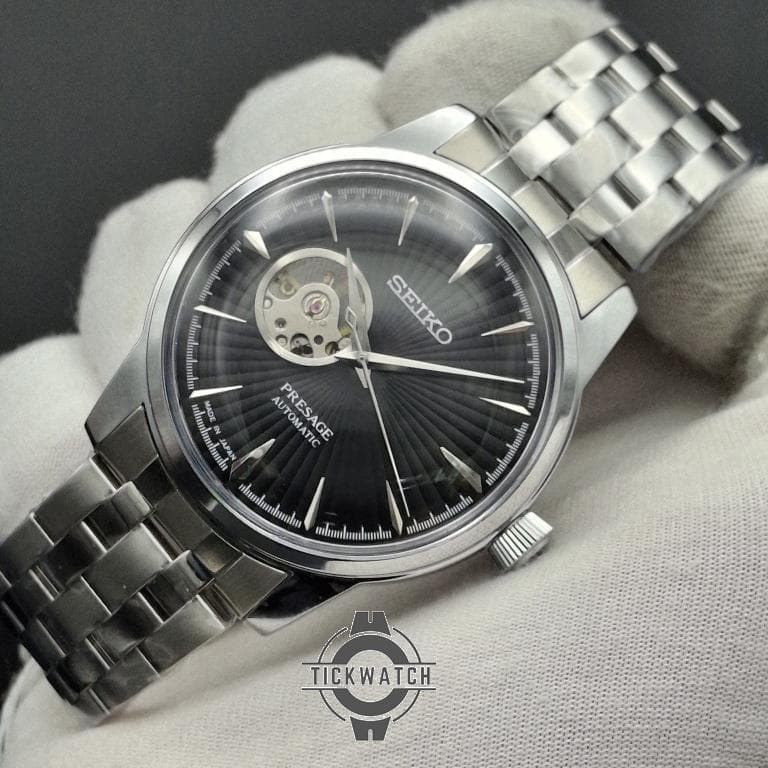 ساعت مچی مردانه سیکو Seiko Presage open Herat اتوماتیک 21سنگ قلب باز با صفحه مشکی
