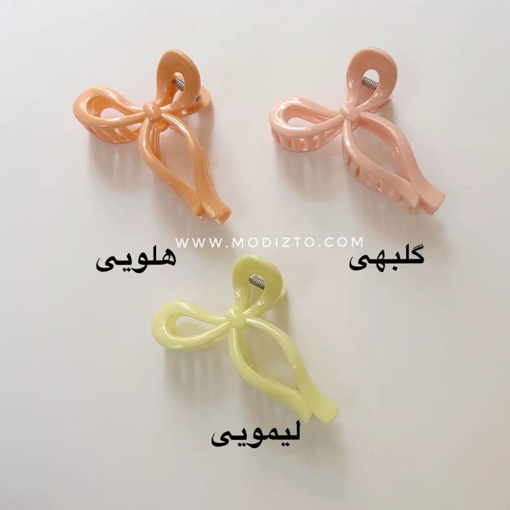 کلیپس مو سایز بزرگ‌ مدل پاپیون پاستلی — تصویر ۵
